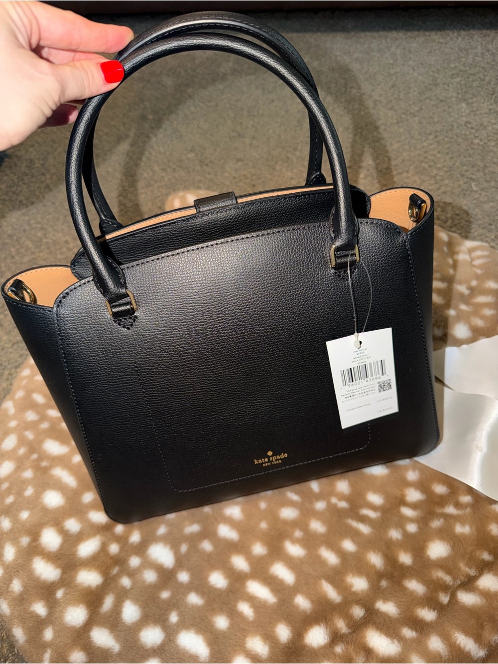 kate spade Black Pebbled Leather Double-Handle Satchel
